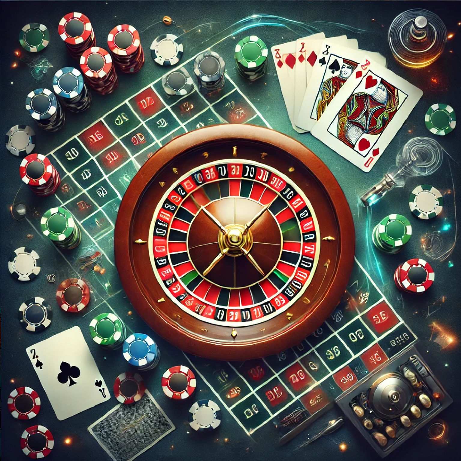 An image depicting various safety measures in online casinos, such as encryption symbols, regulatory body logos, and responsible gaming tools like deposit limits and self-exclusion options.